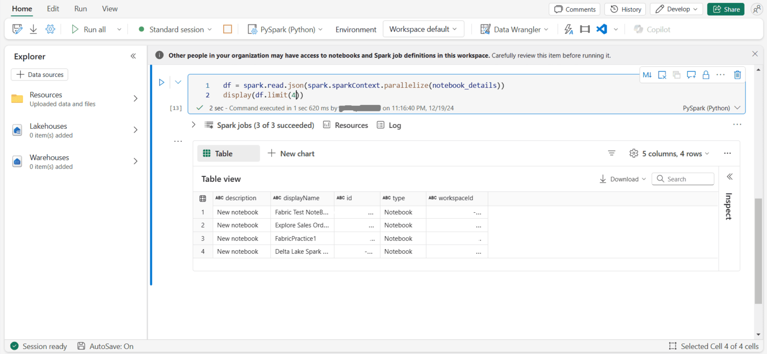 Microsoft Fabric REST API in Fabric Notebook using Service Principal