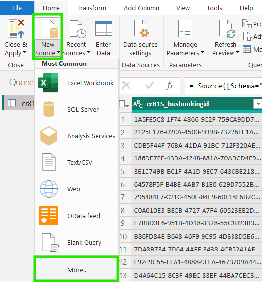 Power Query Dataverse Connector