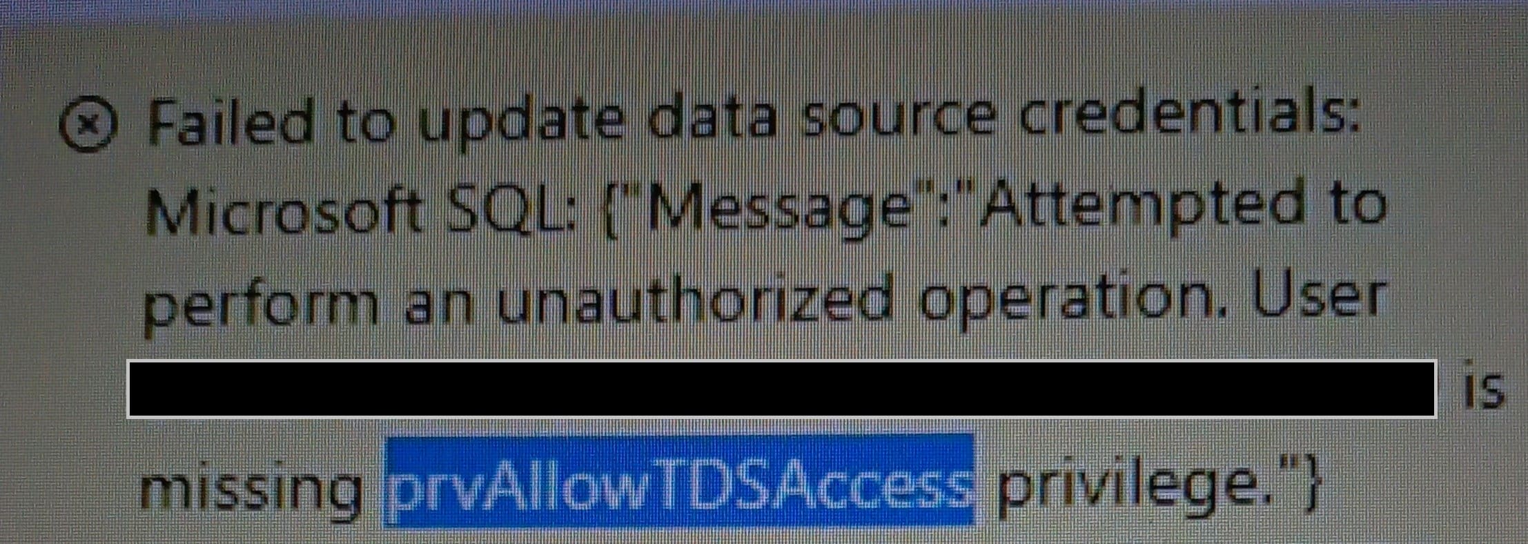 Power BI Dataverse - User misses prvAllowTDSAccess privilege