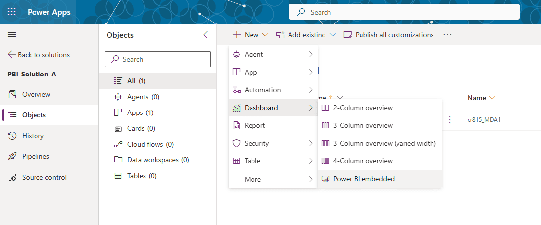 Add Power BI reports in Power Platform model driven apps