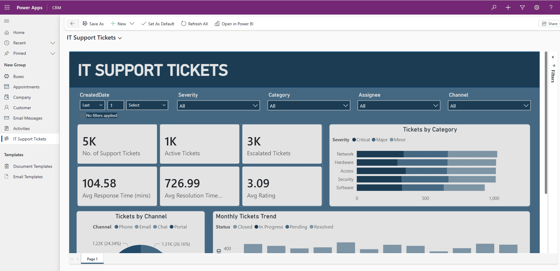 Add Power BI reports in Power Platform model driven apps