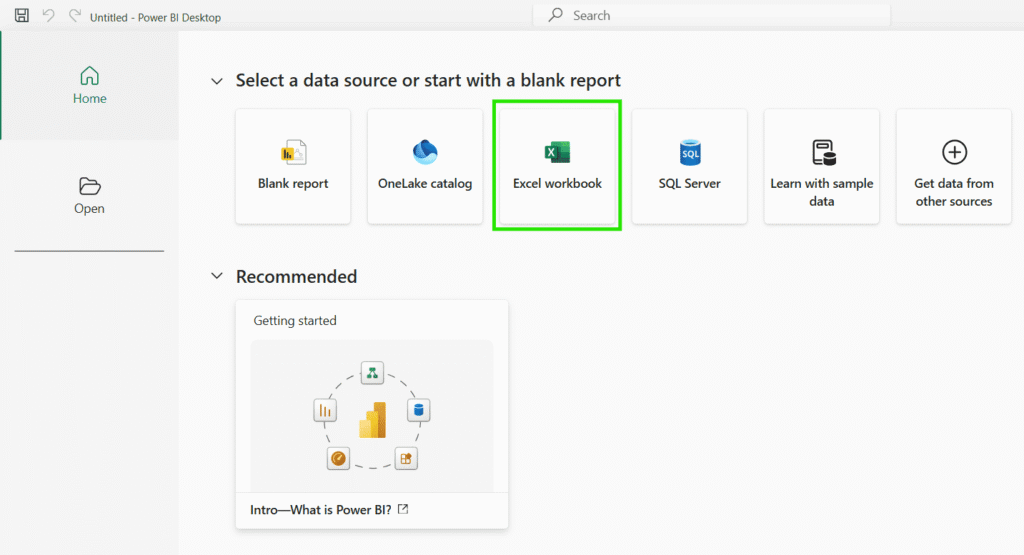 Import Microsoft Excel data into Power BI Desktop