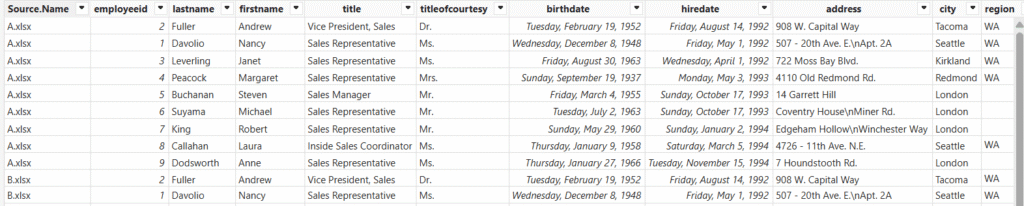 Combine multiple excel files data in Power BI Desktop