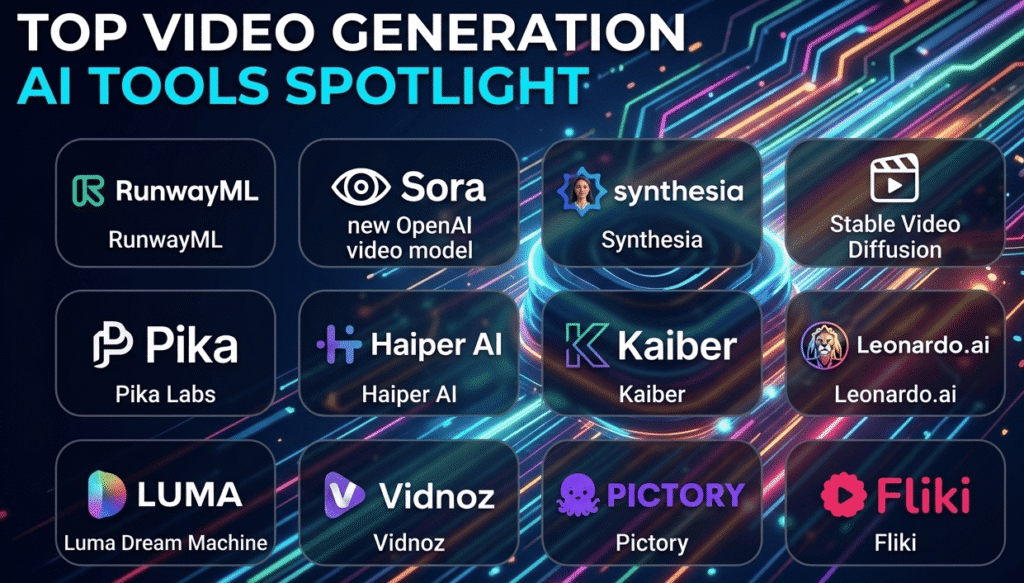 Popular and most used AI video generation tools in 2026